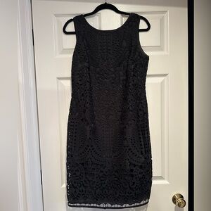 Black Lace Shift Cocktail Dress